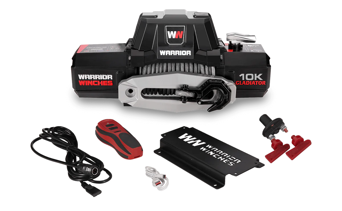 Gladiator F-Type 10000lb Winch - 12v Synthetic Rope