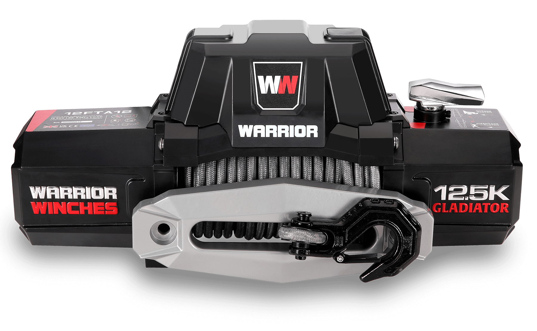 Gladiator F-Type 12500 Electric Winch - 12v Synthetic Rope
