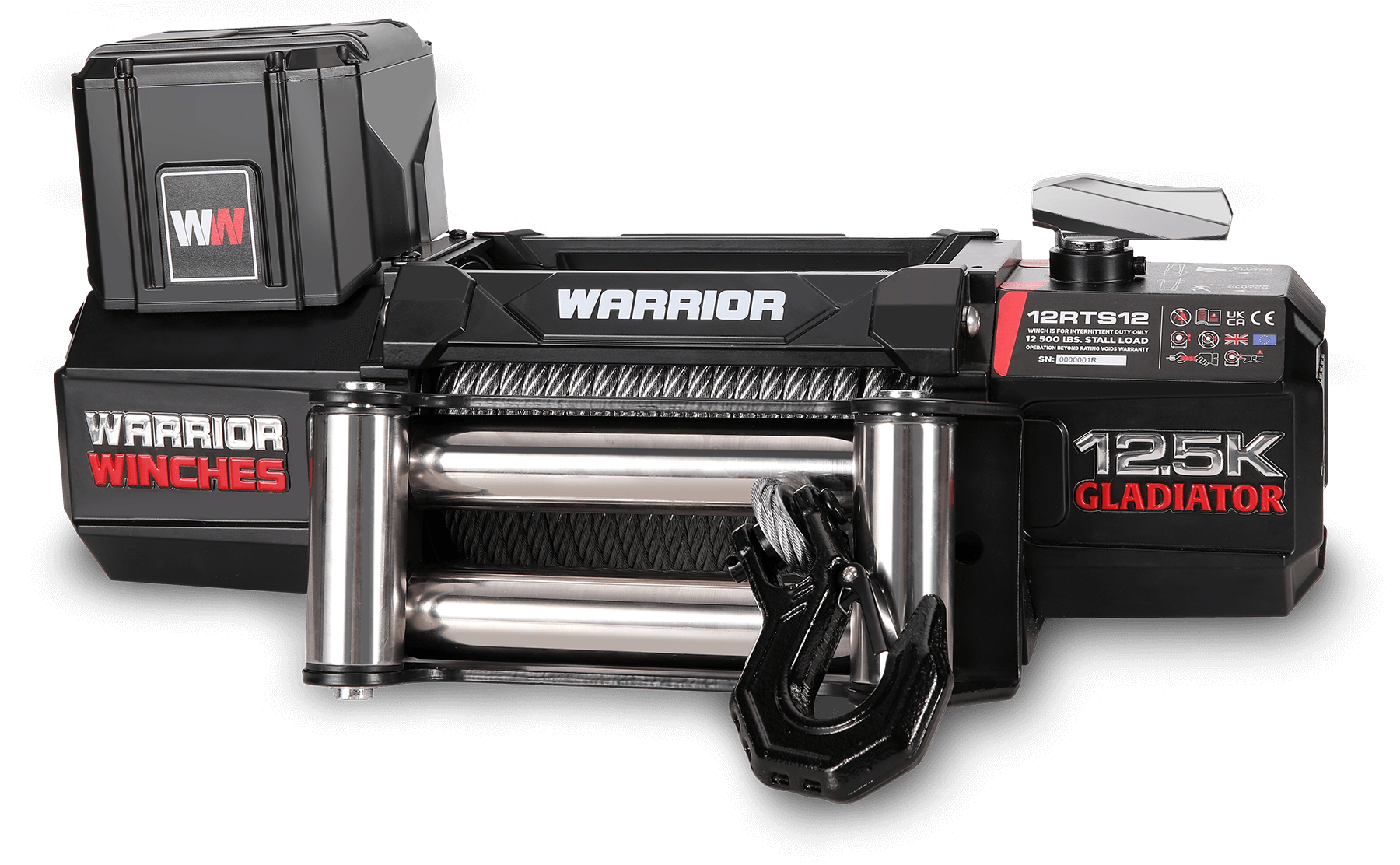 Gladiator R-Type 12500 Electric Winch - 12v Steel Rope