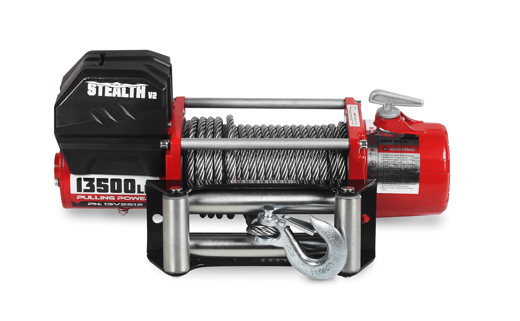 Stealth 13500lb Winch - 24v Steel Rope