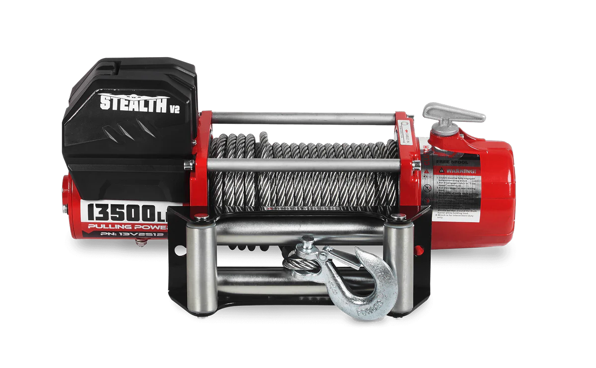 Stealth V2 13500lb Winch - 24v Steel Rope