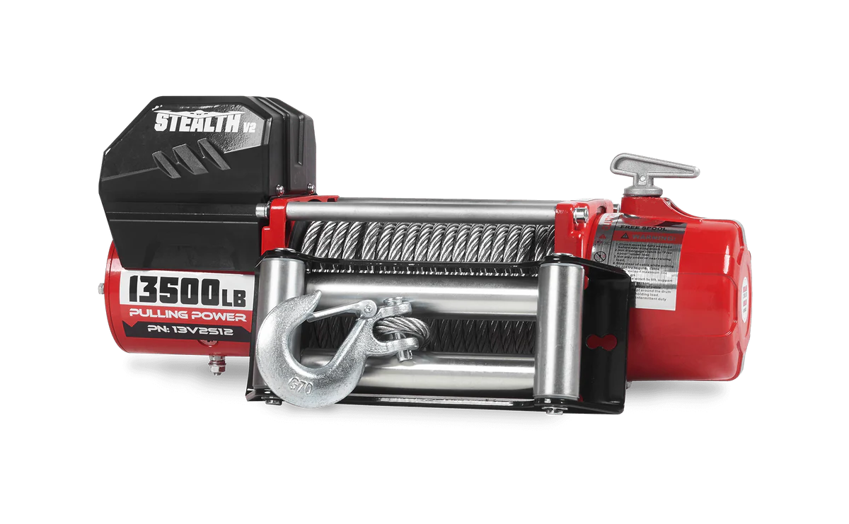 Stealth V2 13500lb Winch - 12v Steel Rope