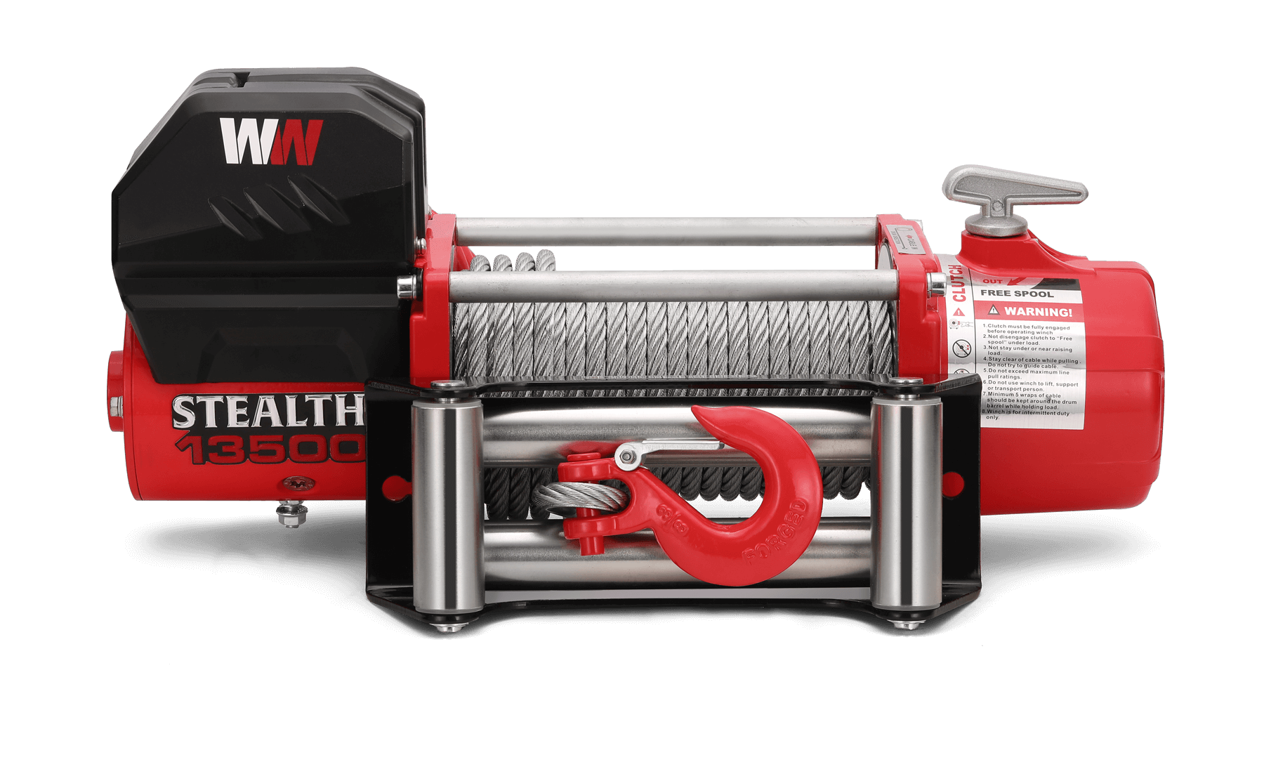 Stealth 13500lb Winch - 24v Steel Rope