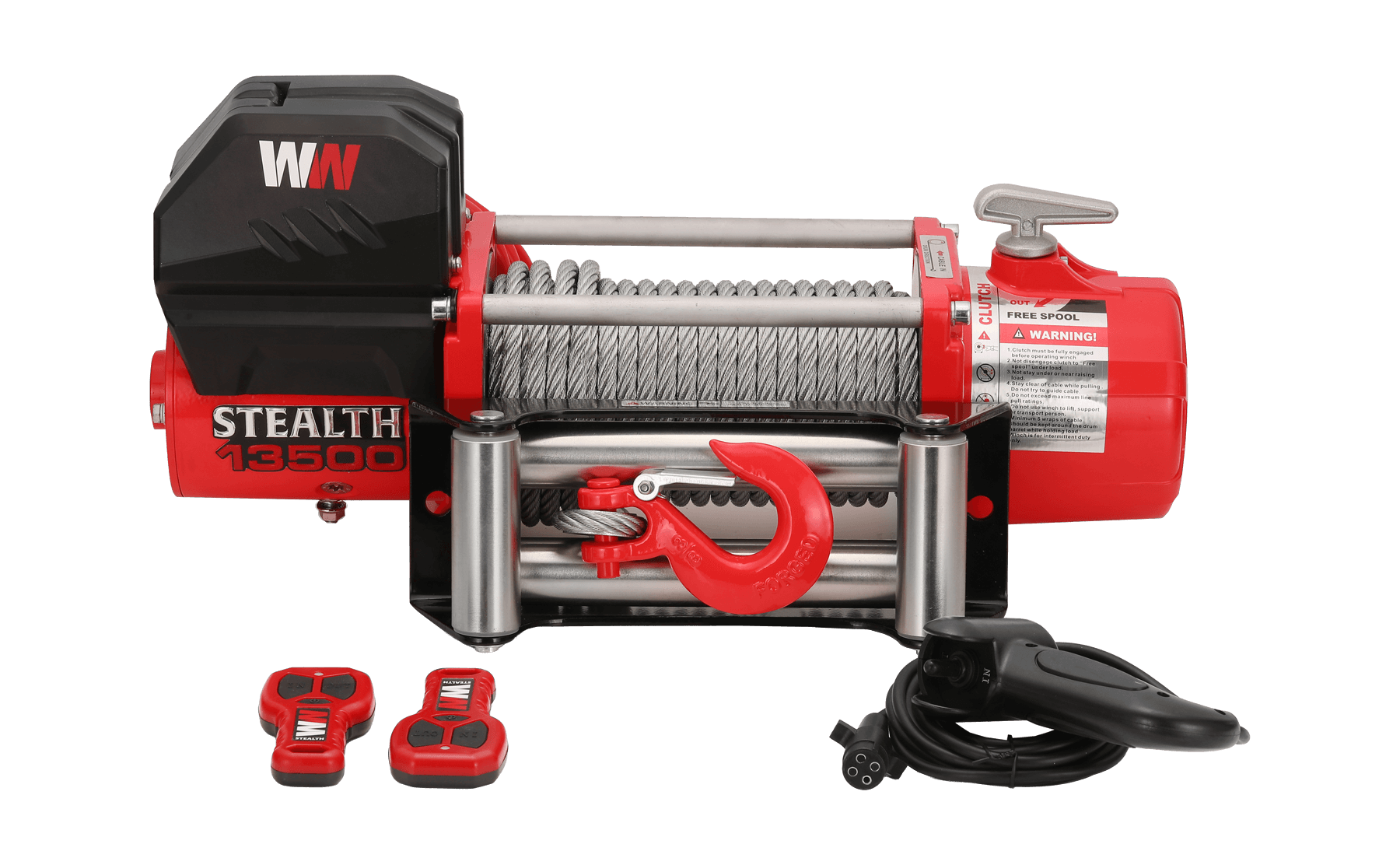 Stealth 13500lb Winch - 24v Steel Rope