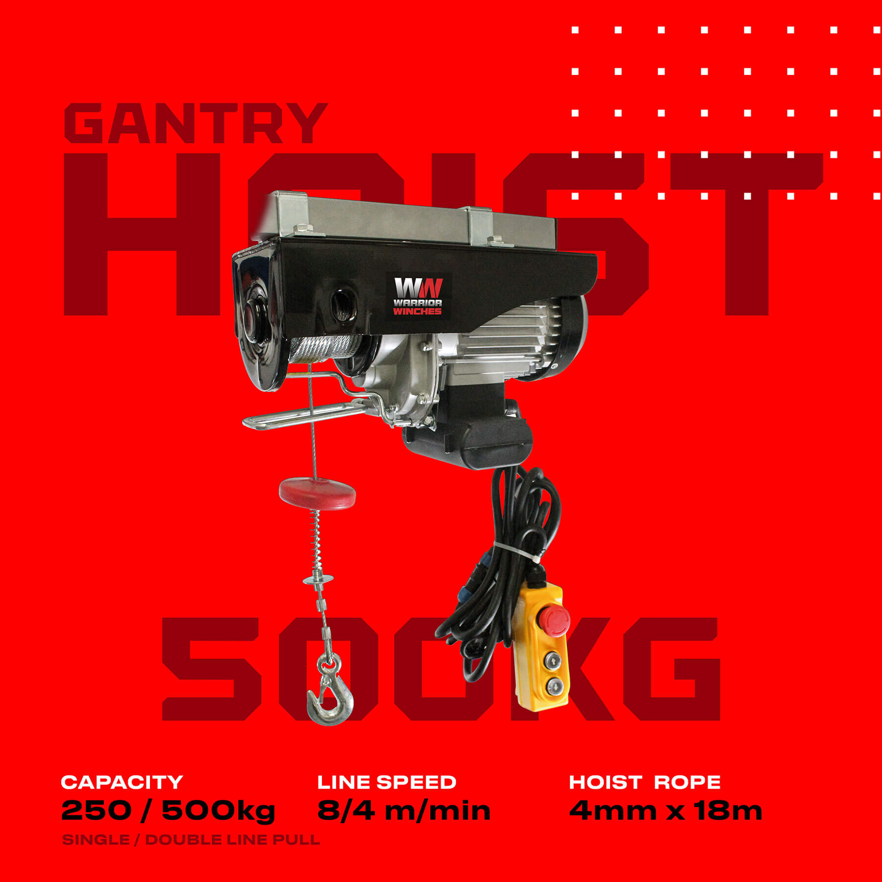 Warrior 500kg Electric Hoist - 240v - Bimson Power