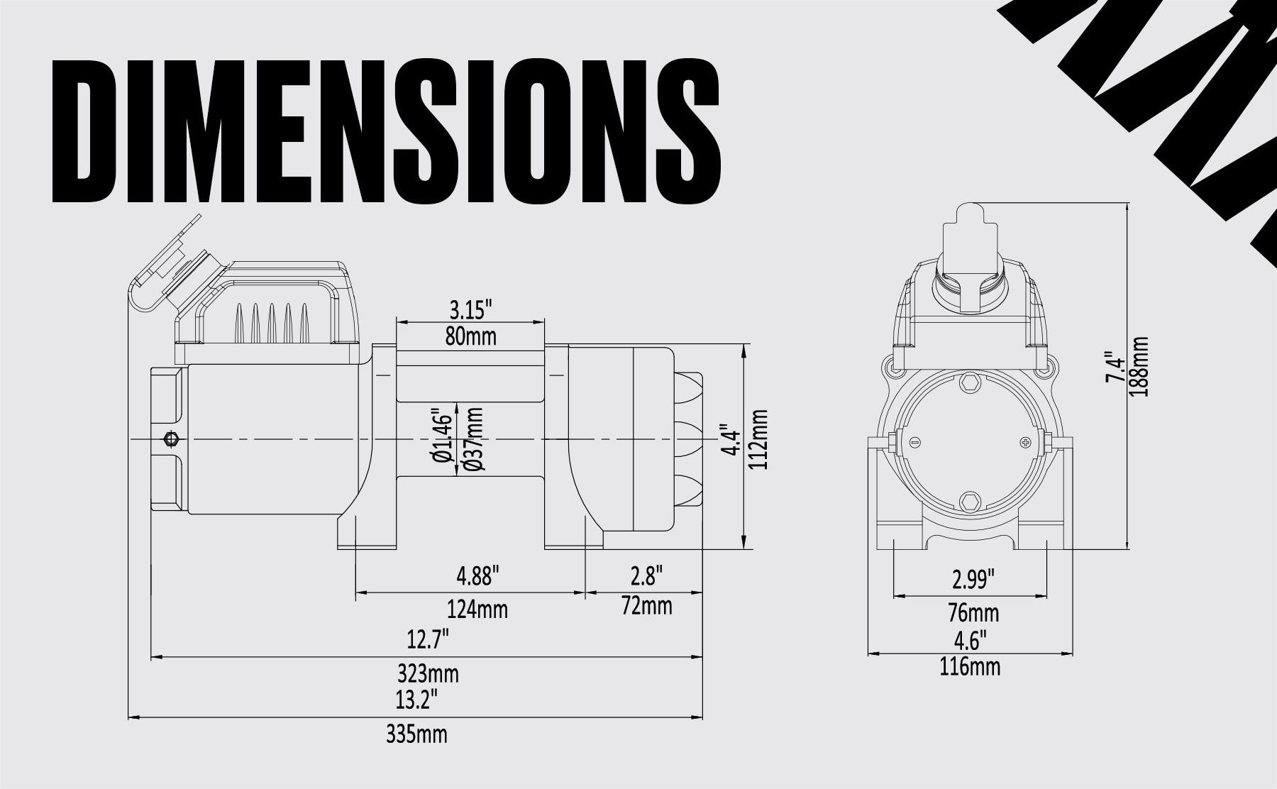 Ninja 2500 Electric Winch - 12v Steel Rope