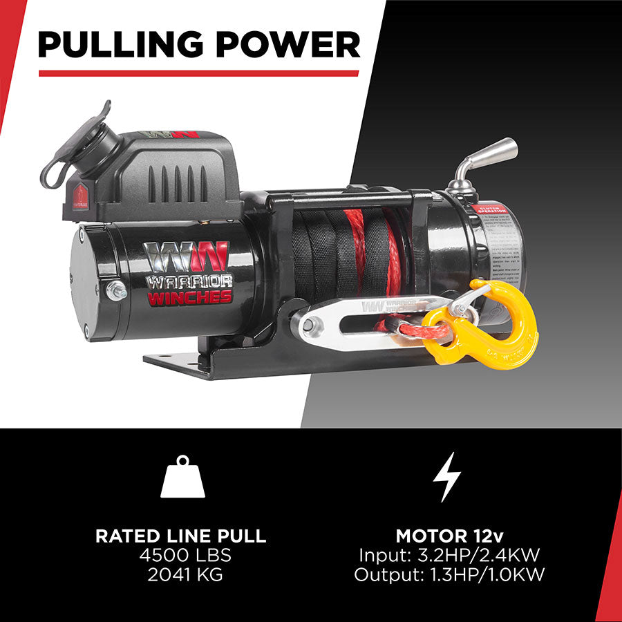 Warrior Ninja 4500lb Winch - 12v Synthetic Rope