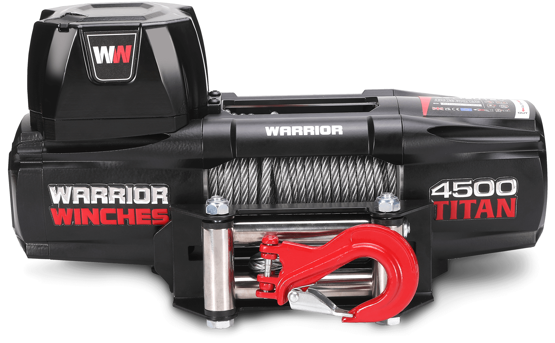 Warrior Titan 4500lb Winch - 24v Steel Rope