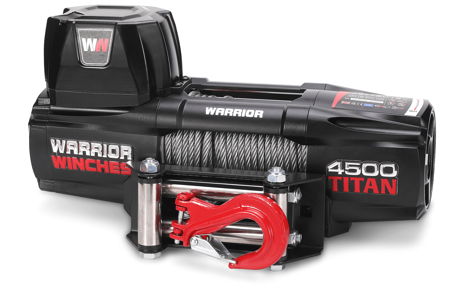 Warrior Titan 4500lb Winch - 24v Steel Rope