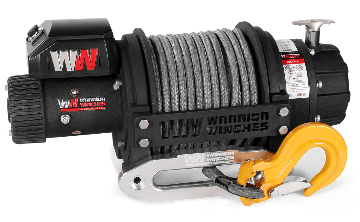 Warrior 8000EN Winch - 24v Synthetic Rope