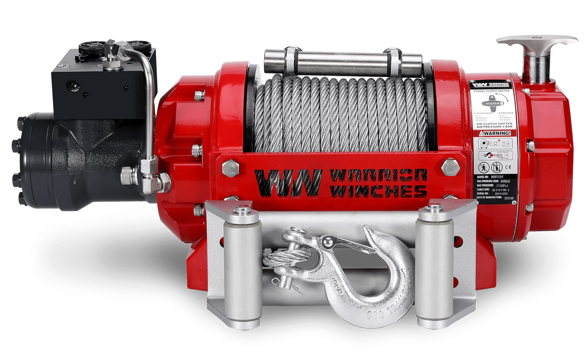 Warrior RV8000 Short Drum 3.6 Tonne Hydraulic Winch