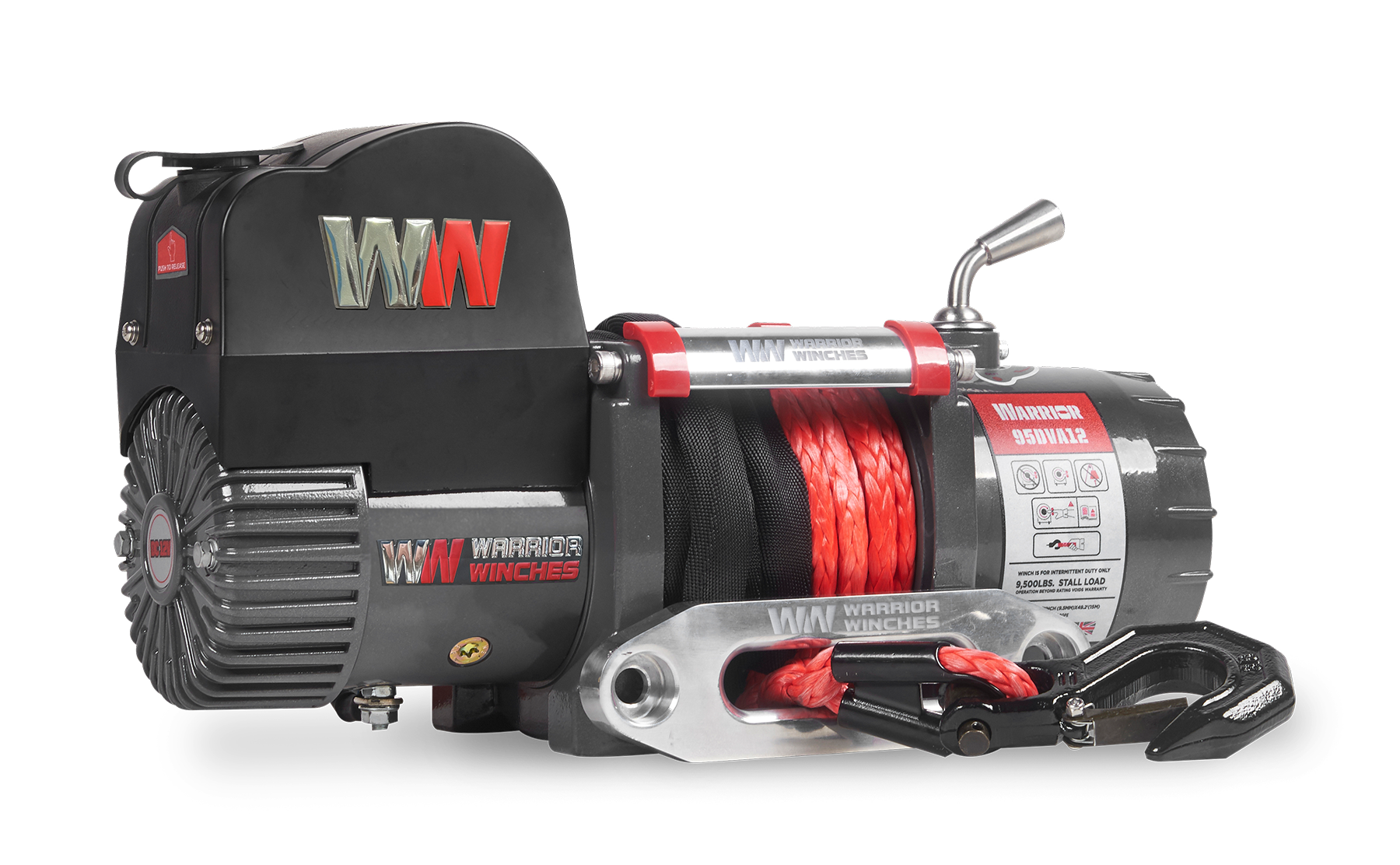 Samurai 9500 Short Drum Winch - 12v Synthetic Rope