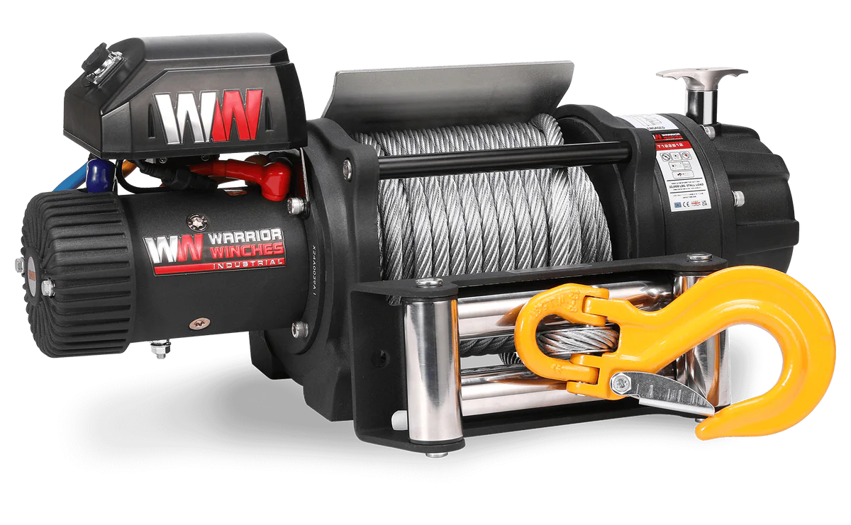 Warrior T1000-2200 22000lb Severe Duty Winch - 24v Steel Rope