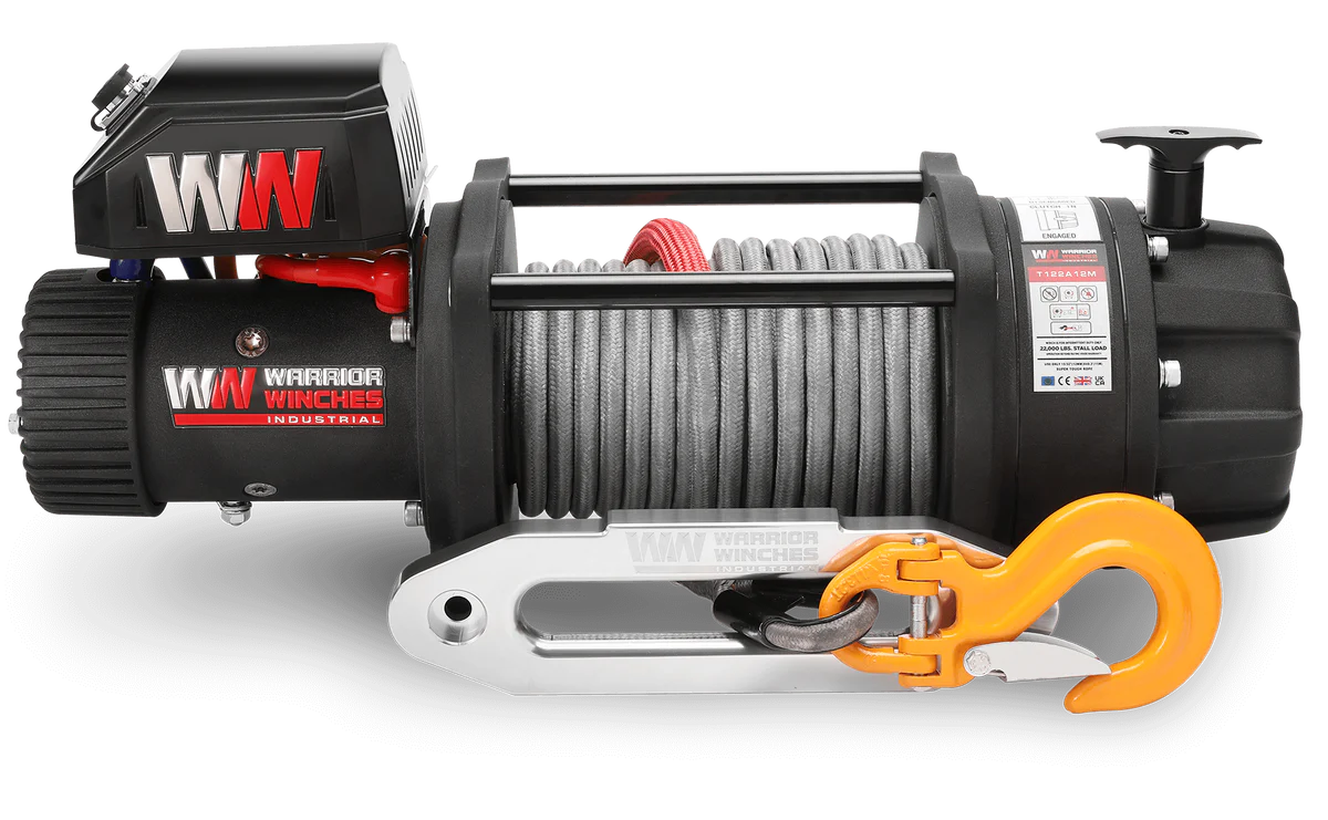 Warrior T1000-2200 22000lb Severe Duty Winch - 24v Synthetic Rope