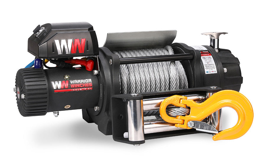 Warrior T1000-2200 22000lb Severe Duty Winch - 12v Steel Rope
