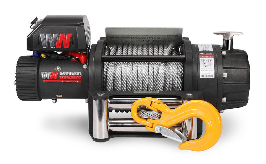 Warrior T1000-2200 22000lb Severe Duty Winch - 12v Steel Rope