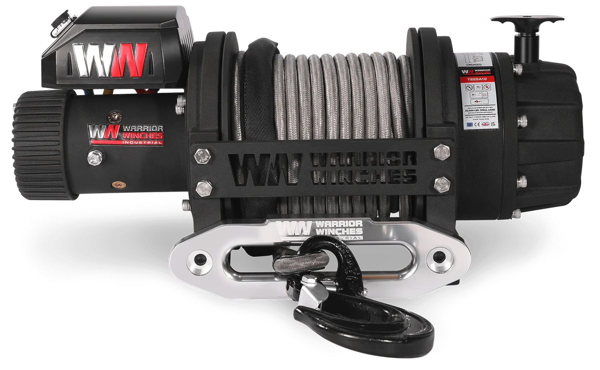 Warrior T1000-2500 25000lb Severe Duty Winch - 12v Synthetic Rope