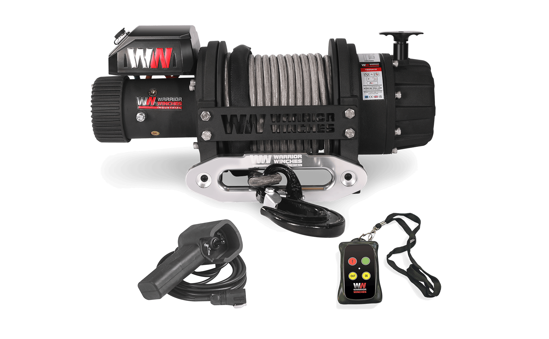 T1000 25000lb Electric Winch - 12v Synthetic Rope