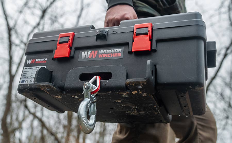 Warrior Trojan Portable 4000lb Electric Winch - Steel Rope