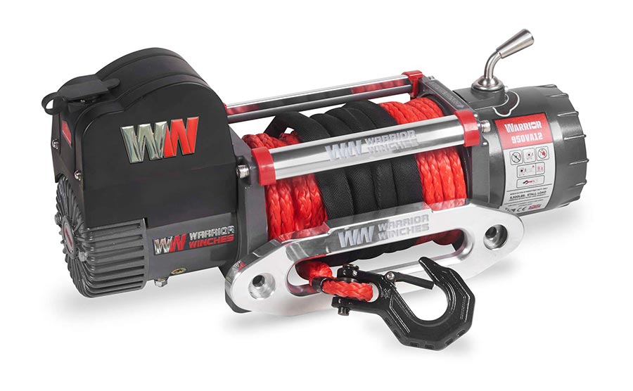 Warrior Samurai V2 Next Gen 9500lb Winch - 12v Synthetic Rope