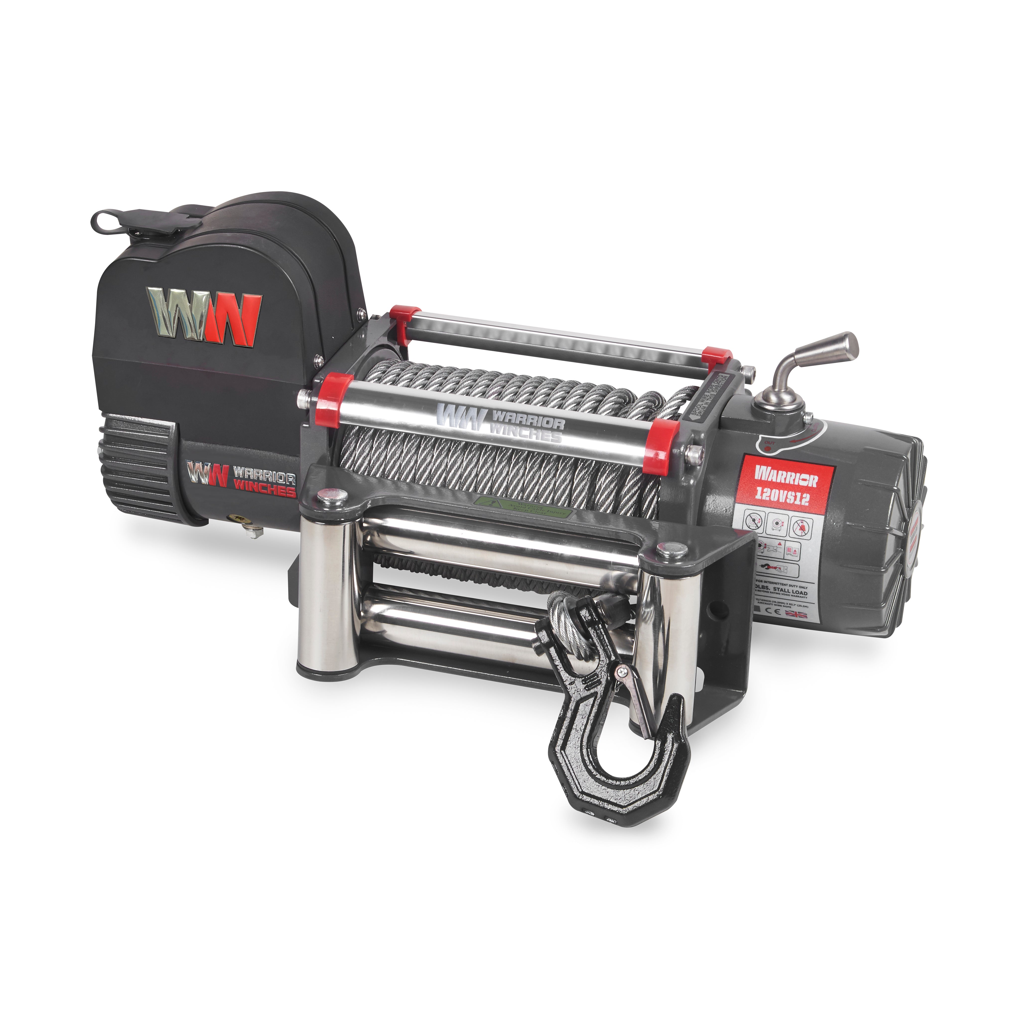 Warrior Samurai V2 Next Gen 12000lb Winch - 24v Steel Rope