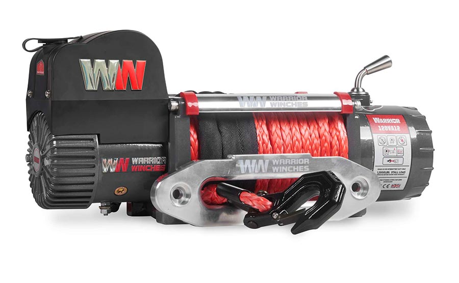 Warrior Samurai V2 Next Gen 12000lb Winch - 24v Synthetic Rope
