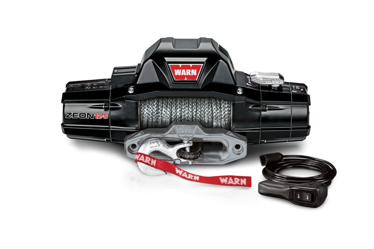 Warn Zeon 12 12v Electric Winch with Steel Rope close up