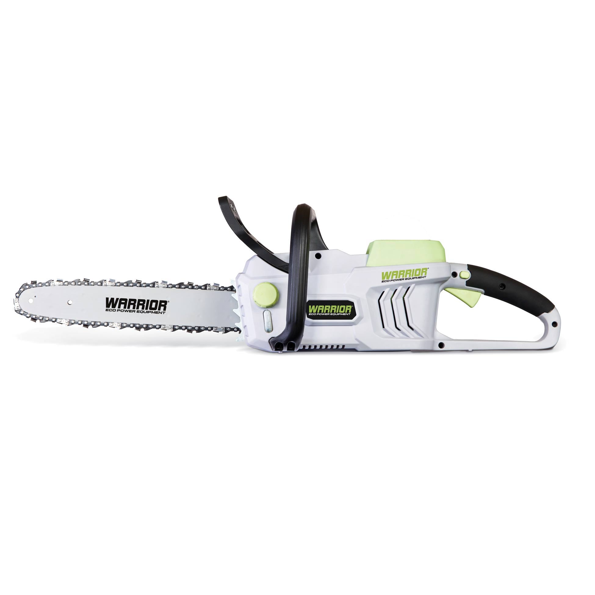 Warrior Eco Power Equipment Cordless 40v Chainsaw without 40v battery inserted