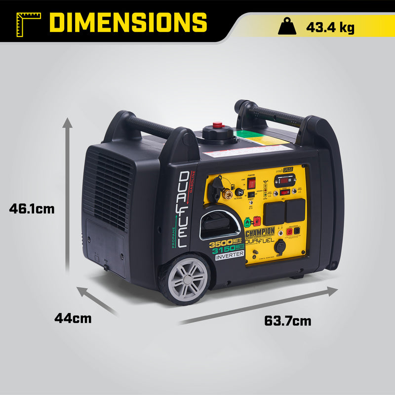 Champion 3500 Watt LPG Dual Fuel Inverter Generator - Bimson Power
