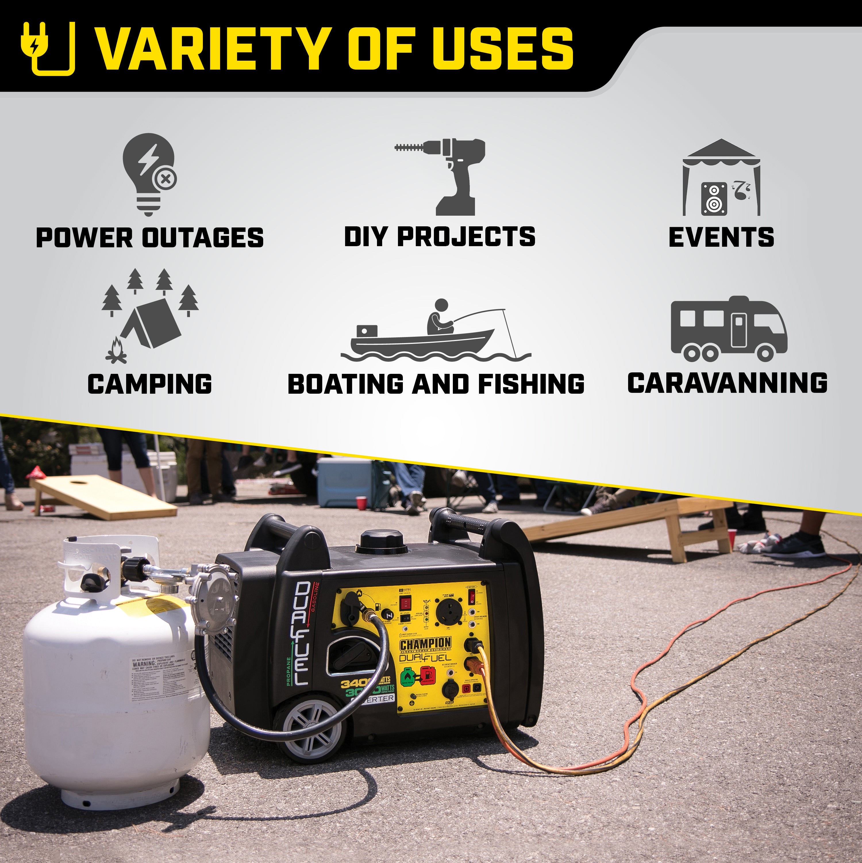 Champion 3500 Watt LPG Dual Fuel Inverter Generator - Bimson Power