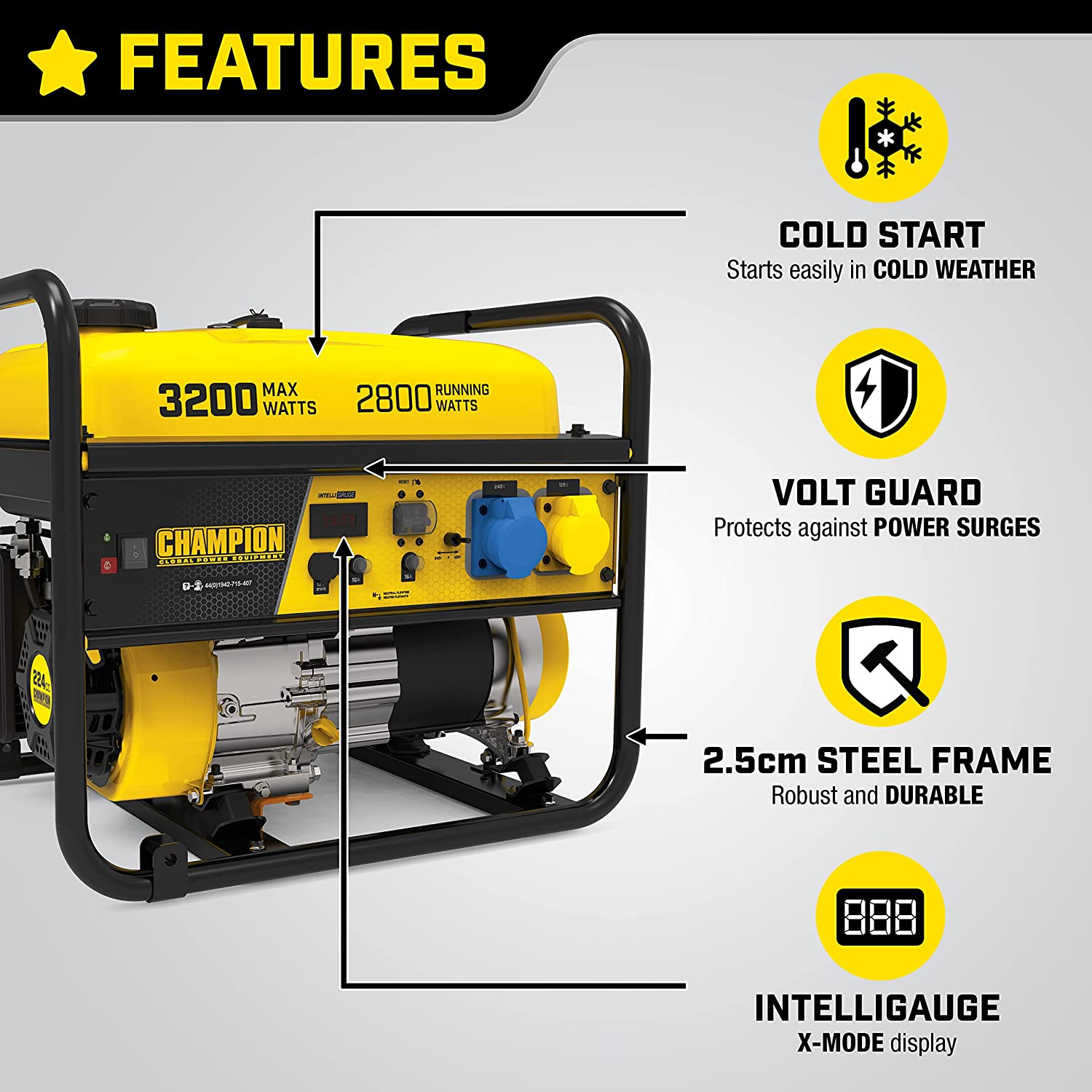 Champion 3200 Watt Petrol Generator - Bimson Power