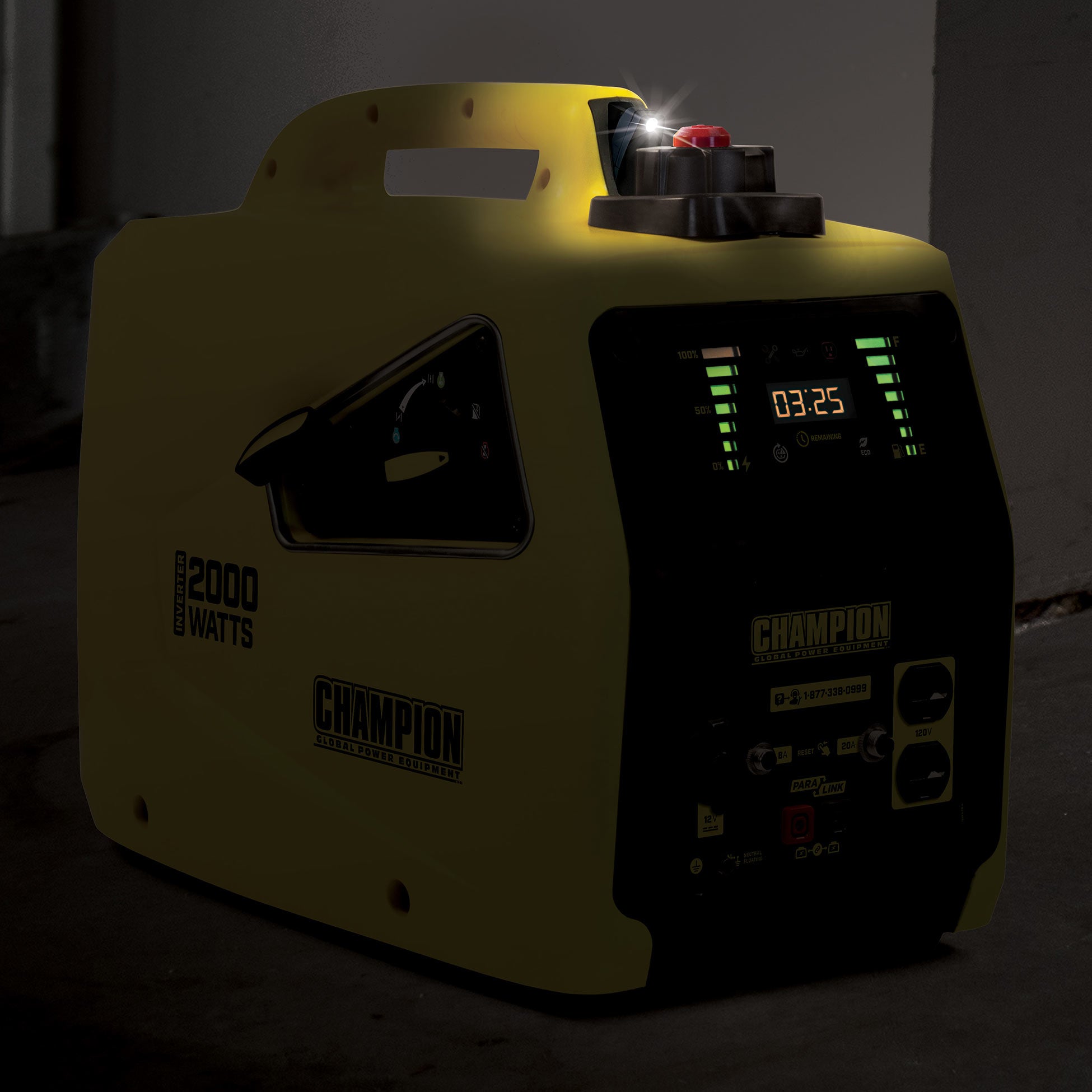 Night light feature of Champion 2000 Watt Inverter Petrol Generator