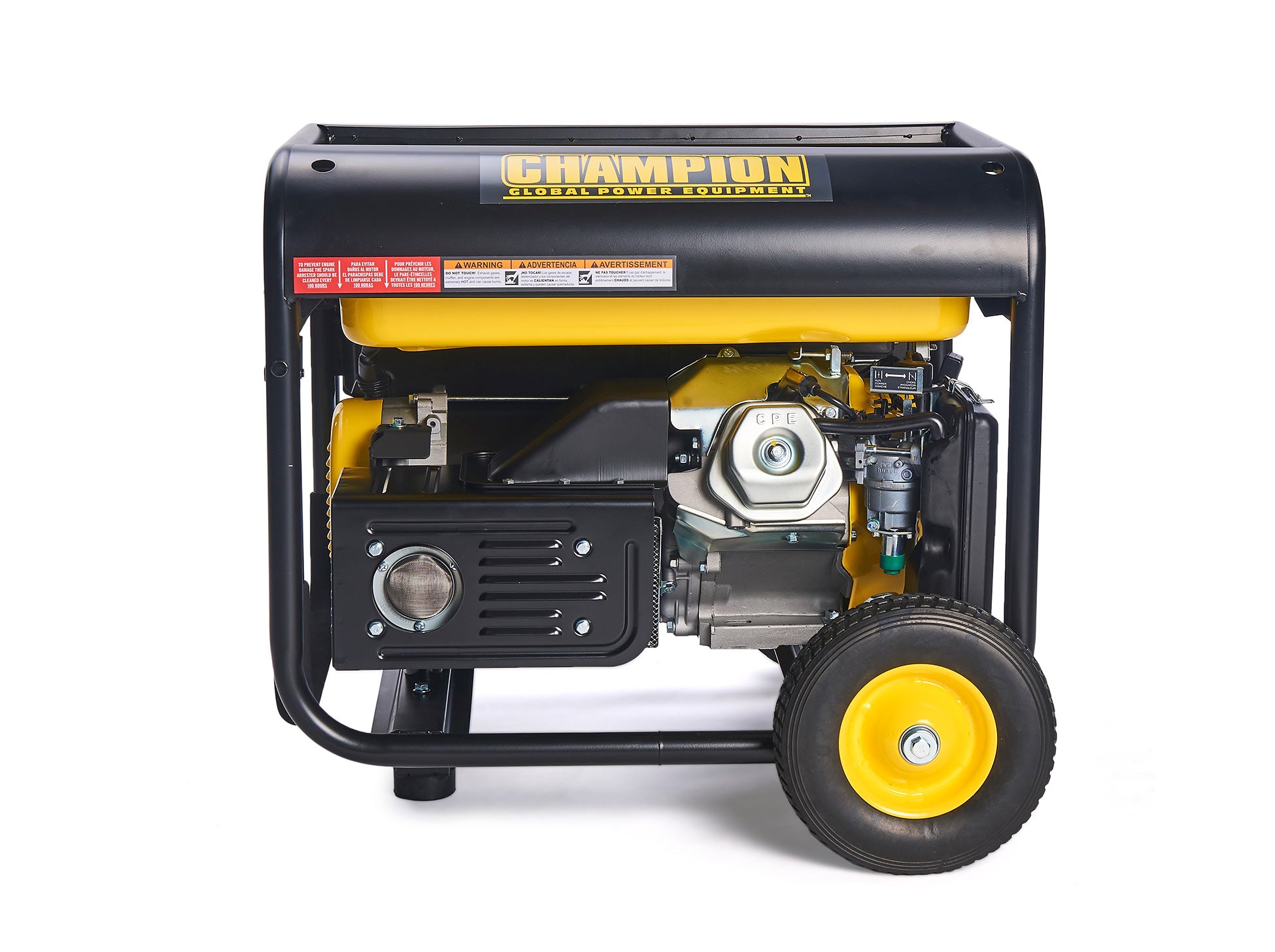 Side view of Champion 5500 Watt Petrol Generator With Remote Start