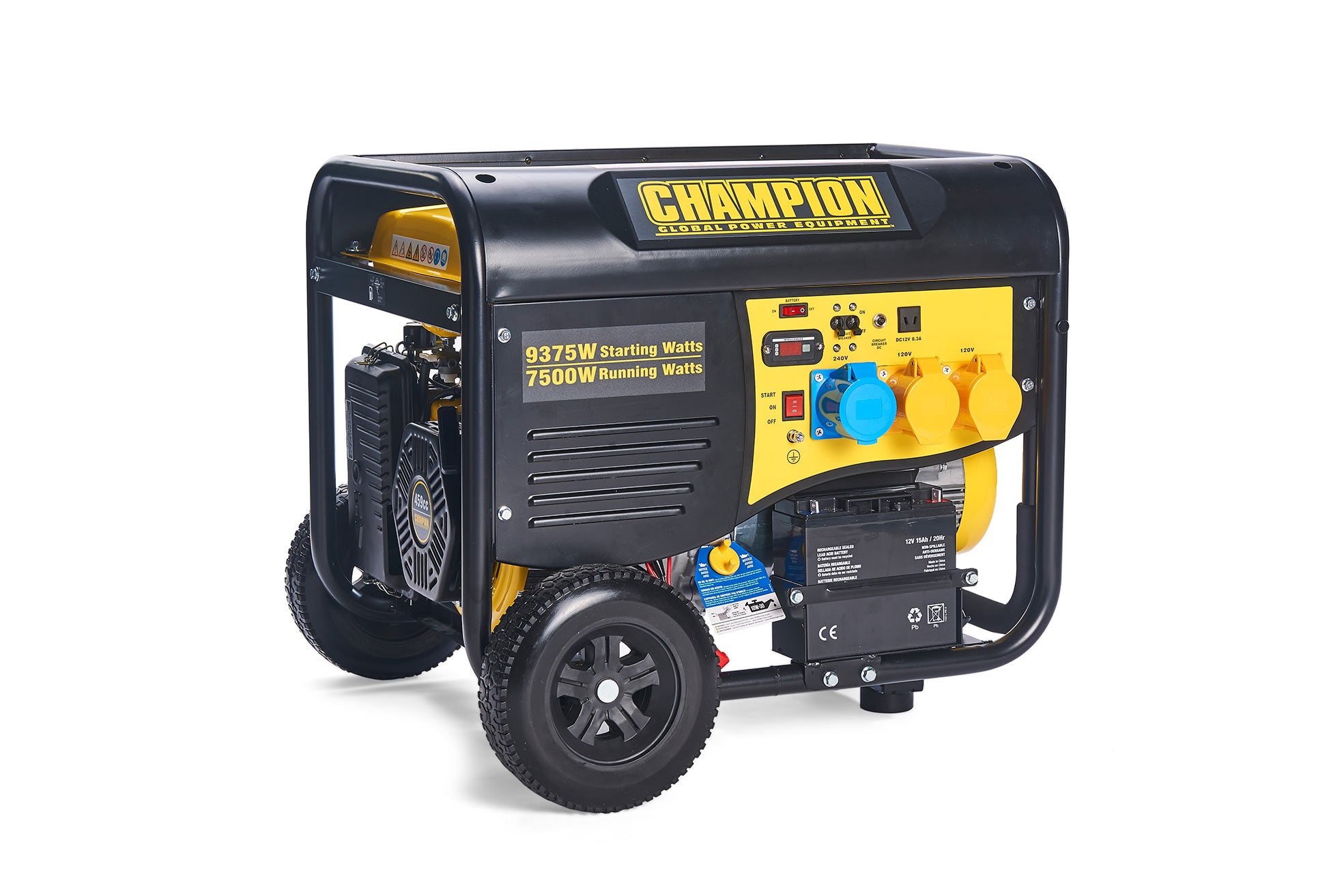 Side View of Champion 8000 Watt Petrol Generator