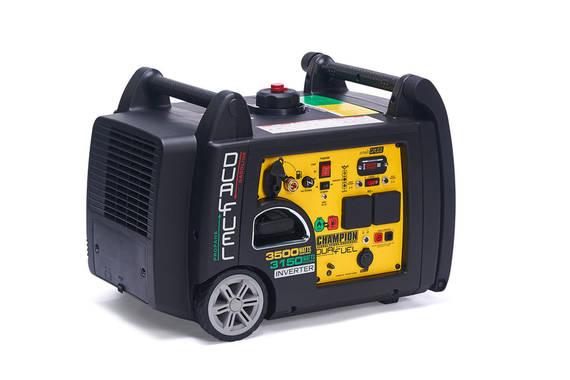Side view of Champion 3500 Watt LPG Dual Fuel Inverter Generator