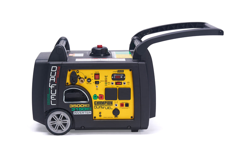Arms extended view of Champion 3500 Watt LPG Dual Fuel Inverter Generator