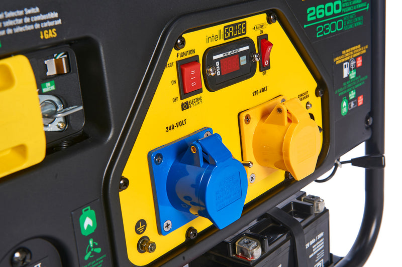 Front panel of Champion 2800 Watt LPG Dual Fuel Generator With Electric Start