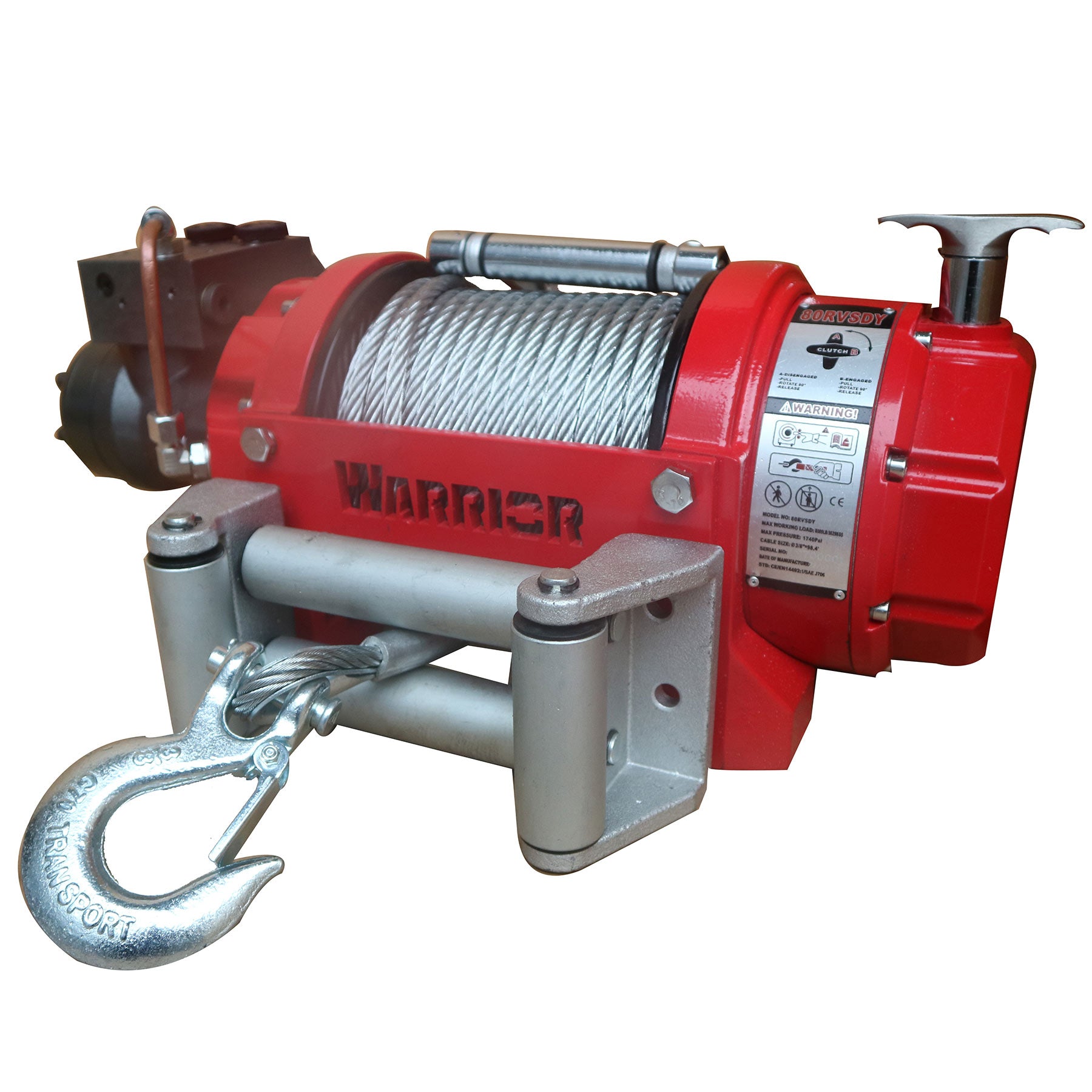 Warrior RV8000 Short Drum 3.6 Tonne Hydraulic Winch