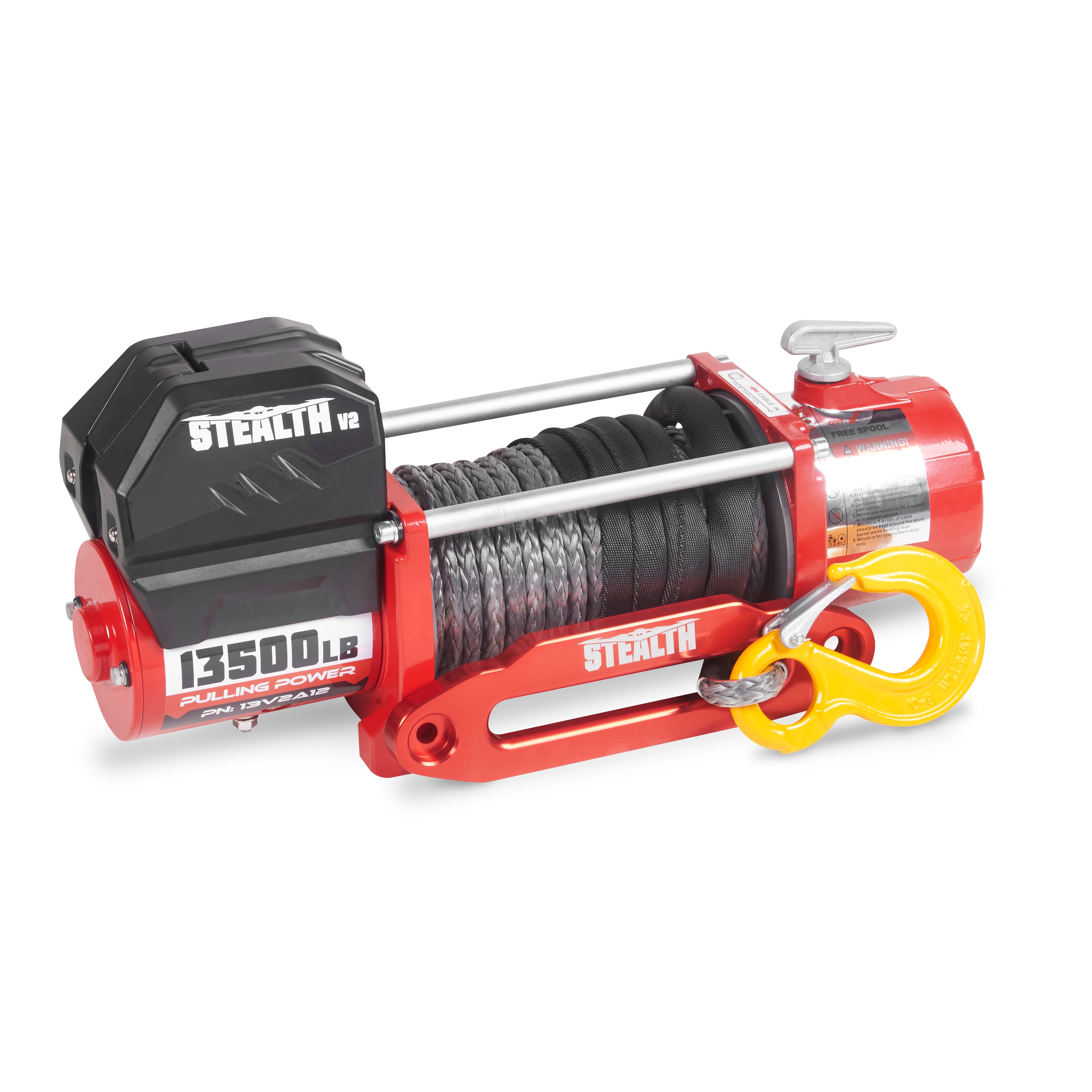 Stealth V2 13500lb Winch - 12v Synthetic Rope