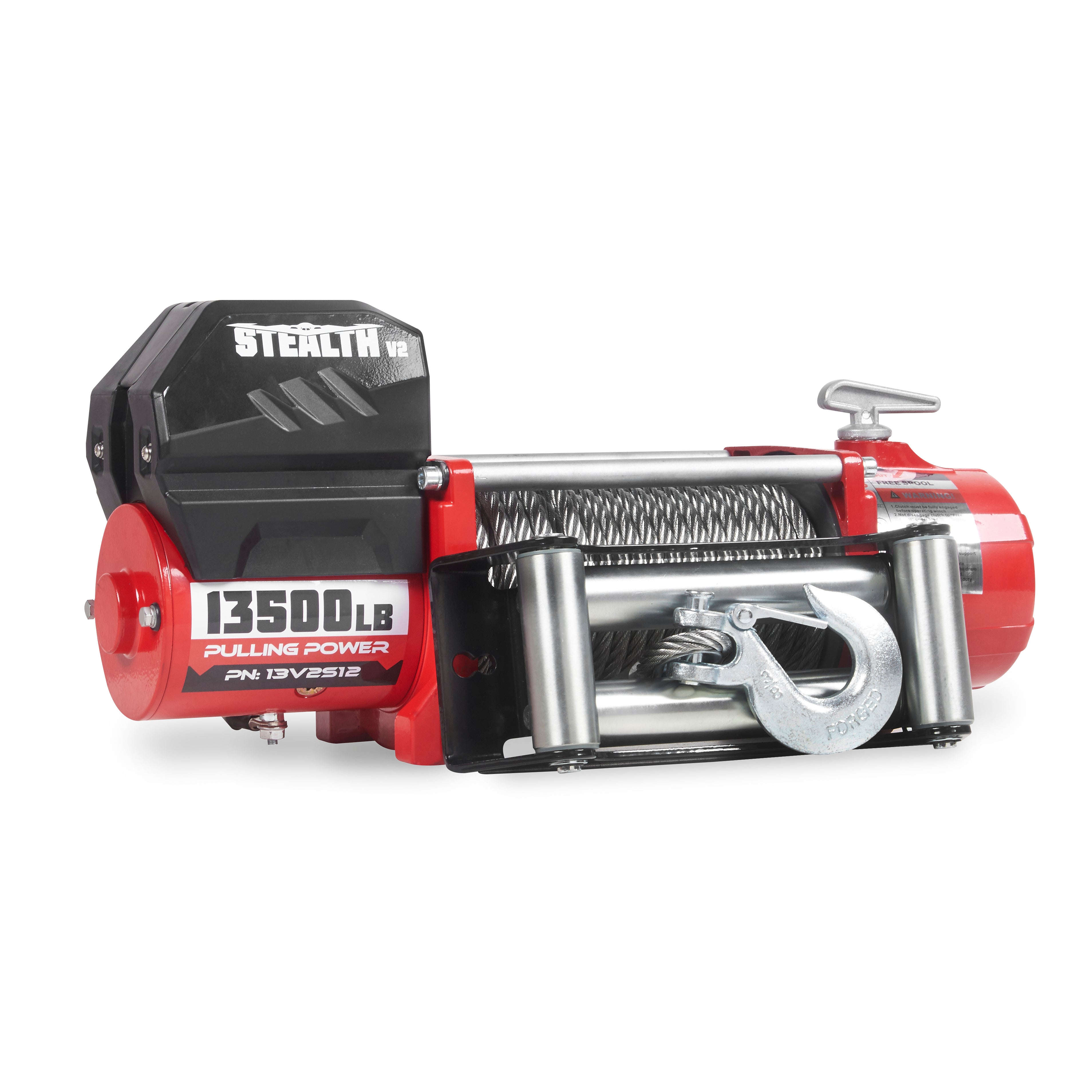 Stealth V2 13500lb Winch - 24v Steel Rope