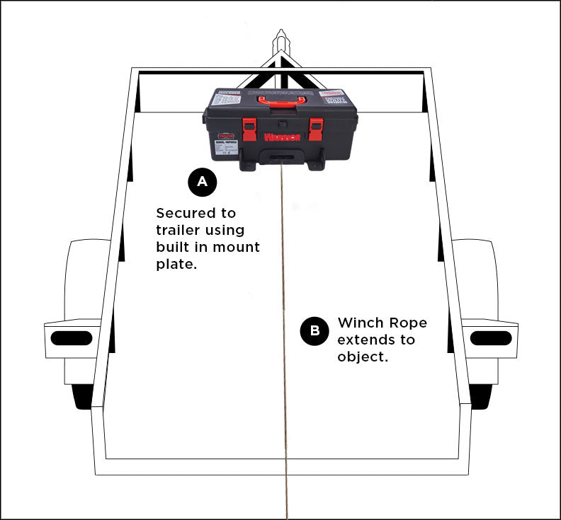 Warrior Trojan Portable 4000lb Electric Winch