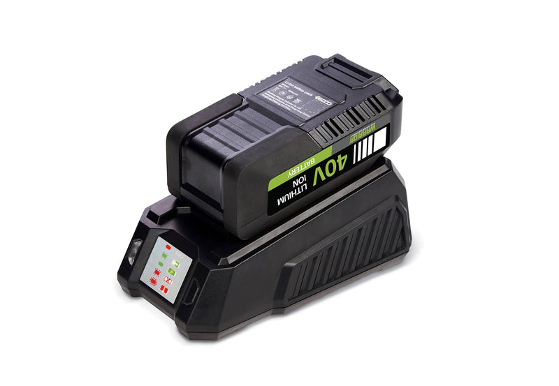 Warrior Eco Power Equipment 40V Lithium Ion Battery Charger with a 40V Battery charging
