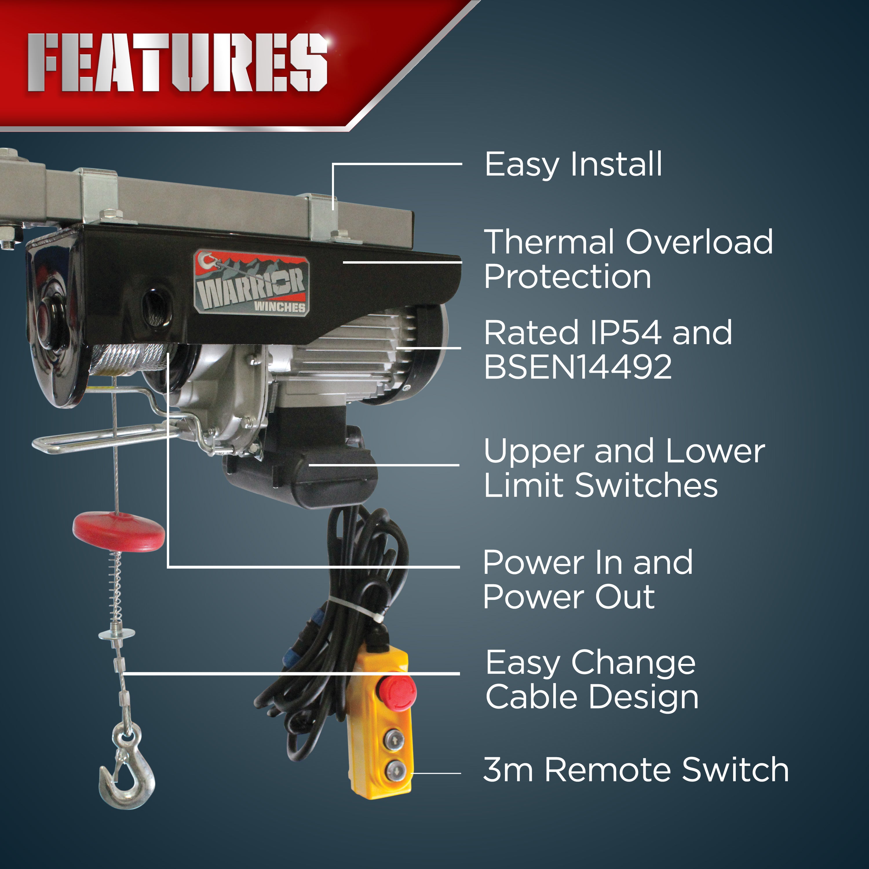 Warrior 500kg Electric Hoist - Bimson Power