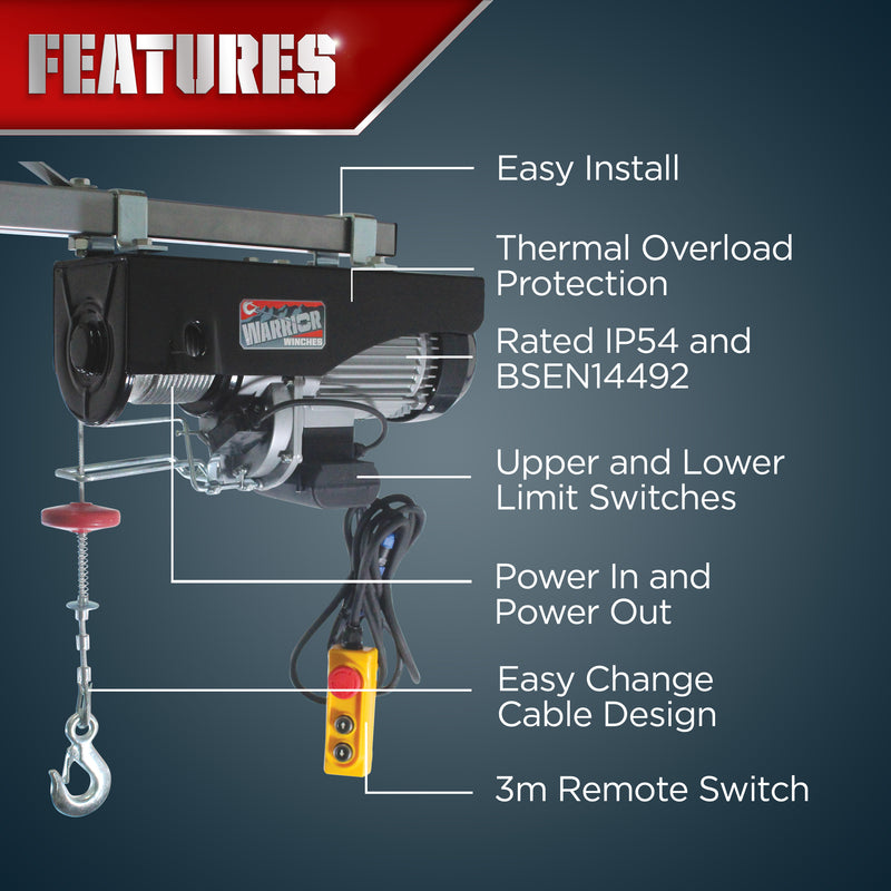 Warrior 1000kg Electric Hoist - Bimson Power