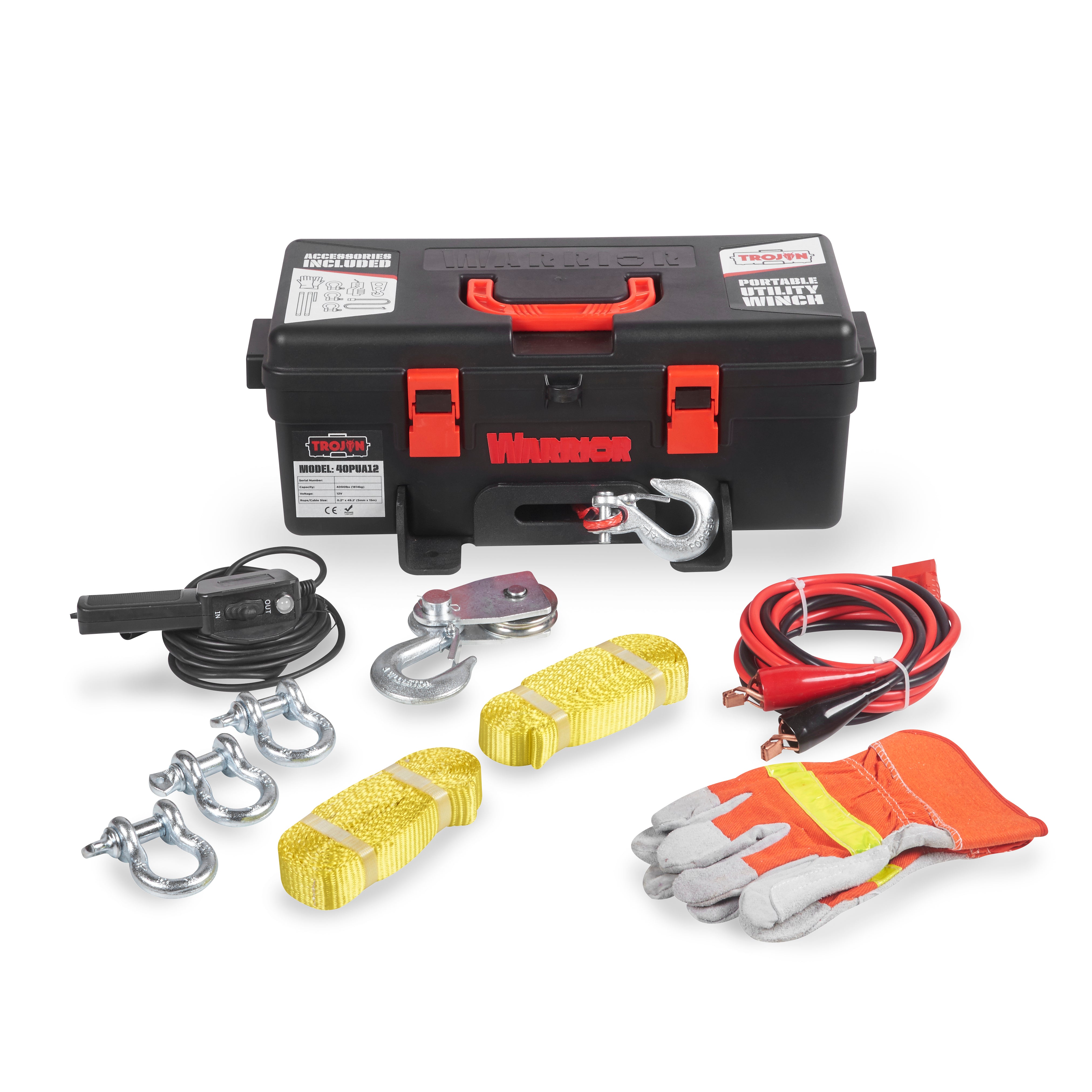 Warrior Trojan Portable 4000lb Electric Winch