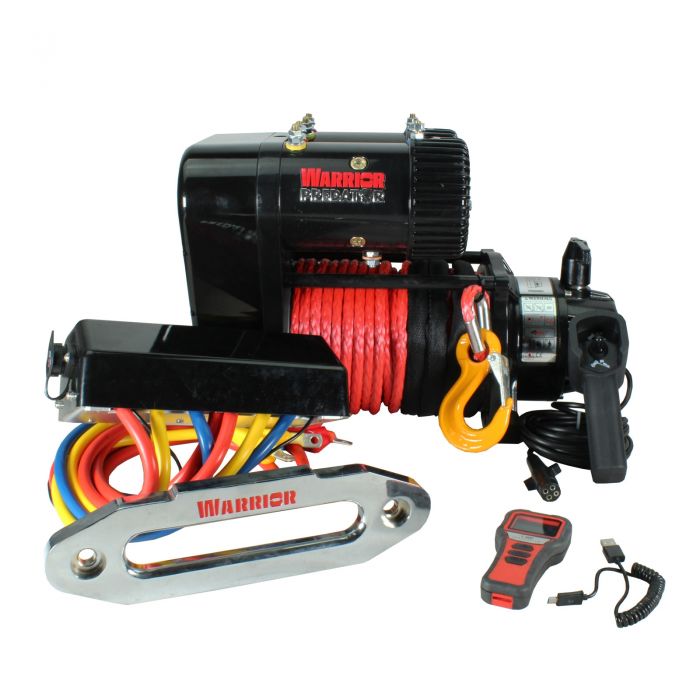 Warrior Predator 12v Twin Motor Winch with Synthetic Rope