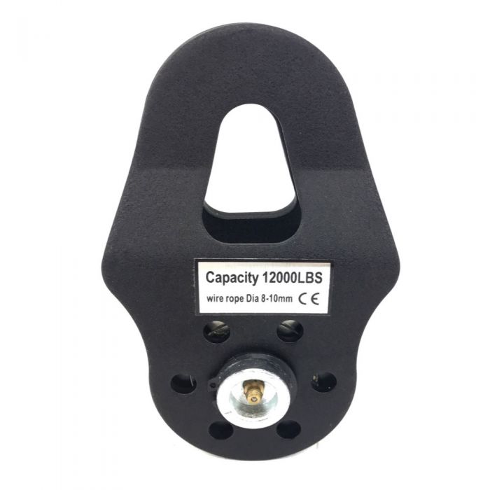 Warrior PBK120 Black Edition 12000lb Swing Away Pulley Block angled front view