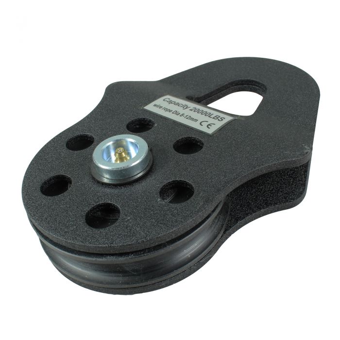 Warrior 20000lb Pulley Block for Synthetic Ropes angled view