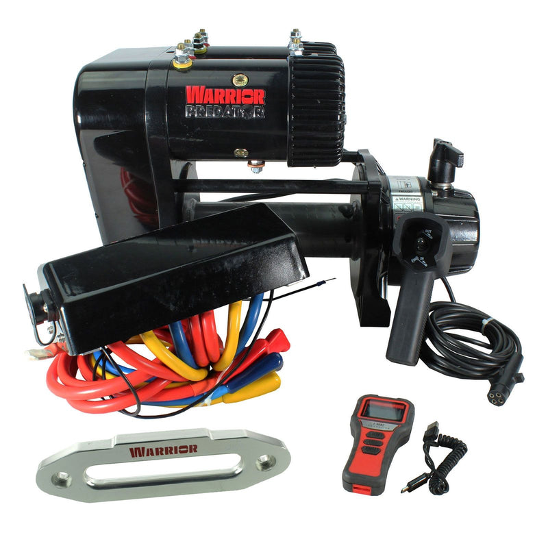 Warrior Predator 12v Twin Motor Winch with Synthetic Rope