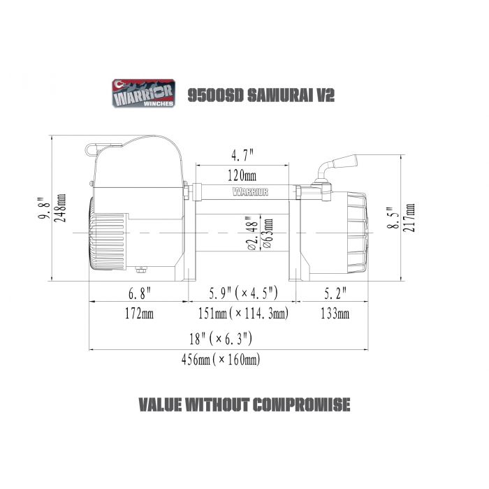 Warrior Samurai 9500 Short Drum 12v V2 Diagram